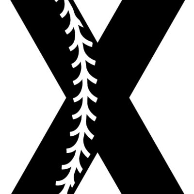 Baseball Alphabet X left Thumbnail