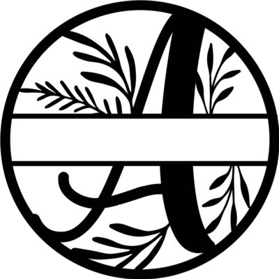 A Floral split monogram letters Thumbnail