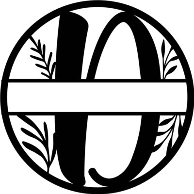 D Floral split monogram letters Thumbnail