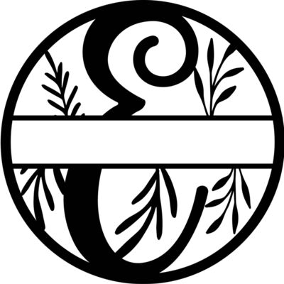 E Floral split monogram letters Thumbnail