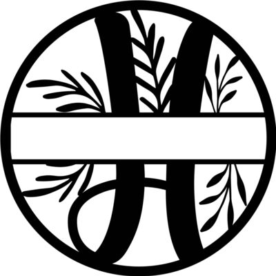 H Floral split monogram letters Thumbnail