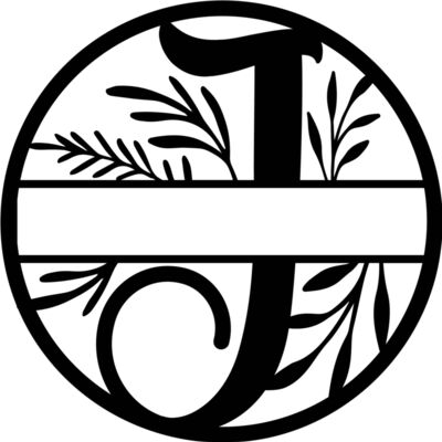 J Floral split monogram letters Thumbnail