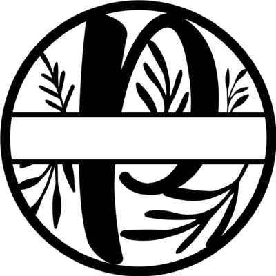 P Floral split monogram letters Thumbnail