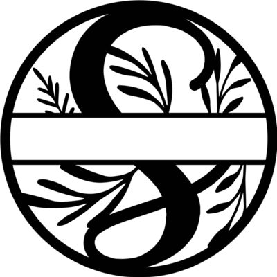 S Floral split monogram letters Thumbnail