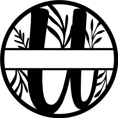 U Floral split monogram letters Thumbnail