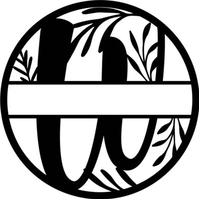 W Floral split monogram letters Thumbnail