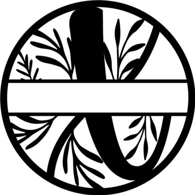 X Floral split monogram letters Thumbnail